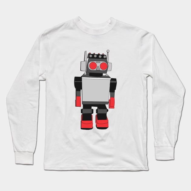 Vintage Robot Painting Long Sleeve T-Shirt by Bollocks